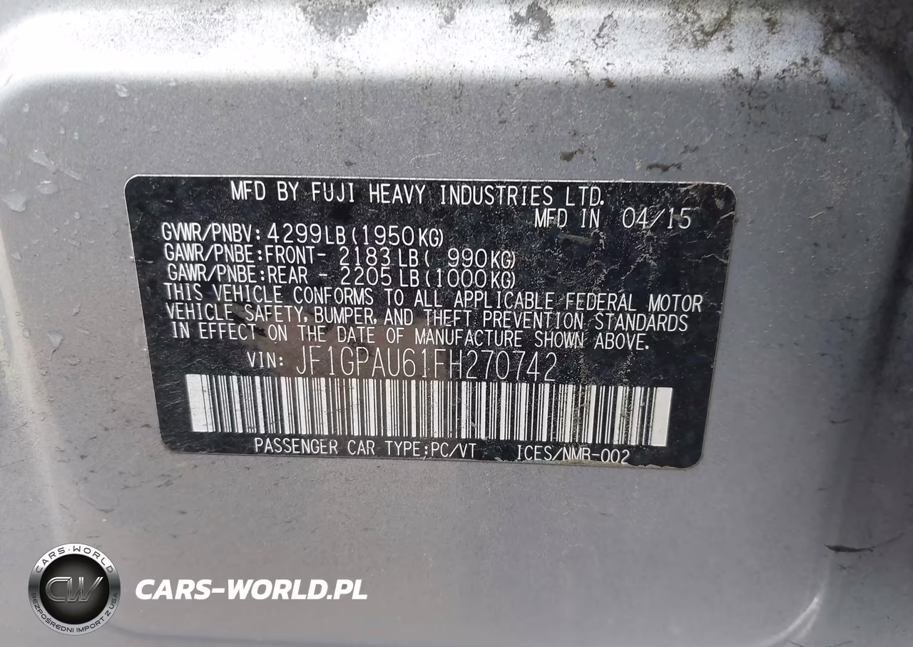 2015 Subaru Impreza 2.0I Sport Premium VIN:JF1GPAU61FH270742 - 9
