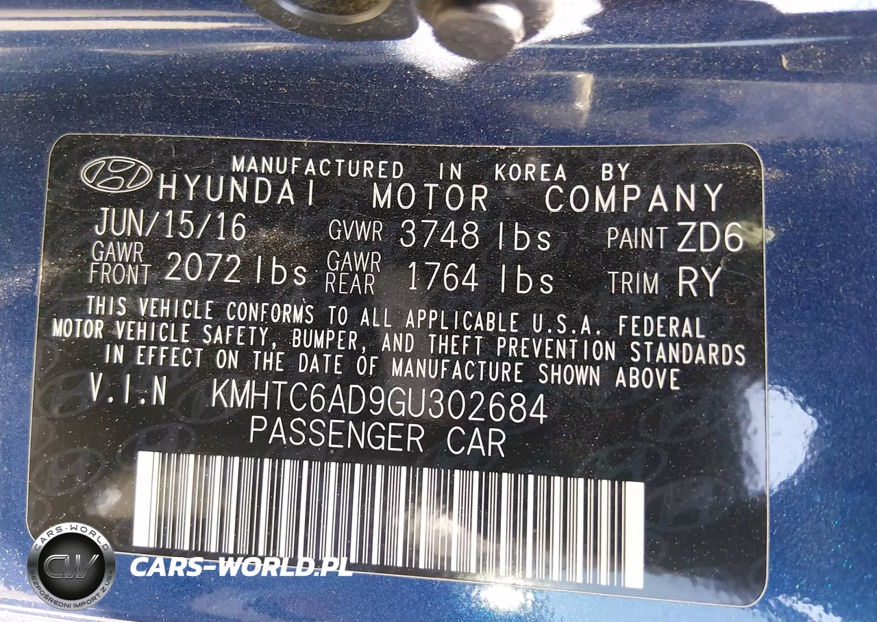 2016 Hyundai Veloster VIN:KMHTC6AD9GU302684 - 9