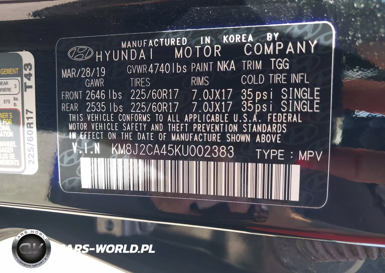 2019 Hyundai Tucson Se VIN:KM8J2CA45KU002383 - 9