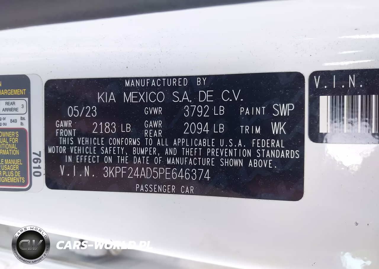 2023 Kia Forte Lxs VIN:3KPF24AD5PE646374 - 9