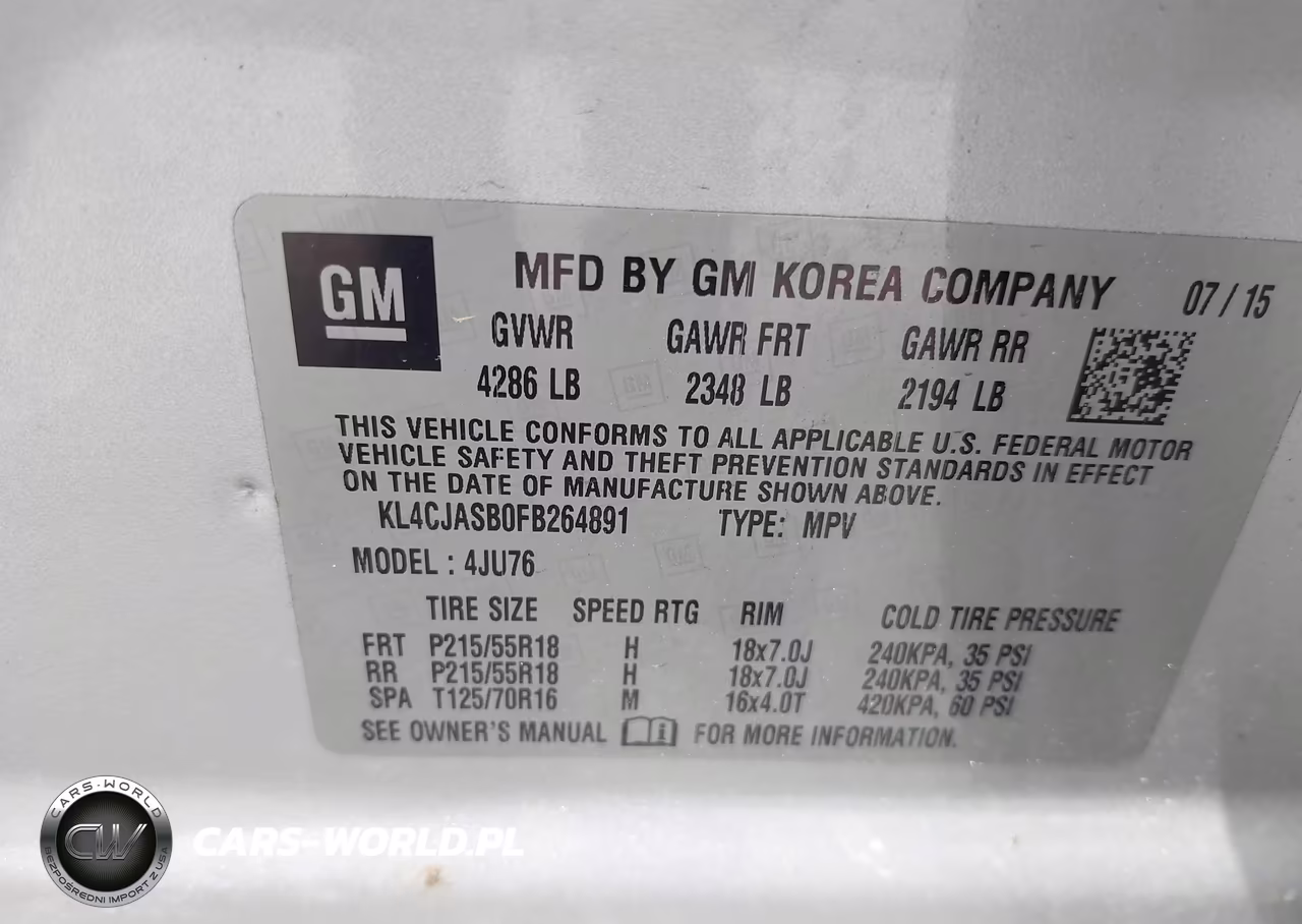 2015 Buick Encore VIN:KL4CJASB0FB264891 - 9