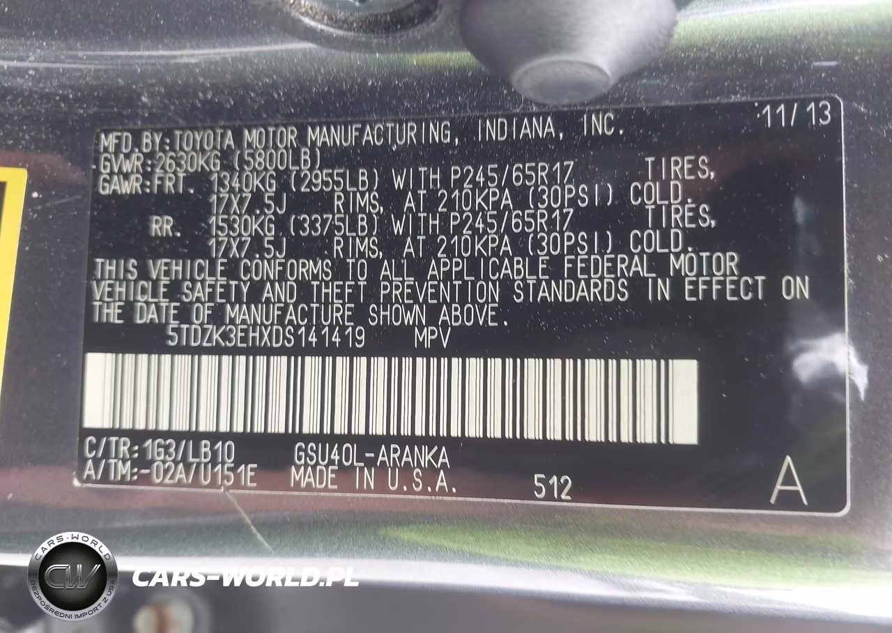 2013 Toyota Highlander Se V6 VIN:5TDZK3EHXDS141419 - 9