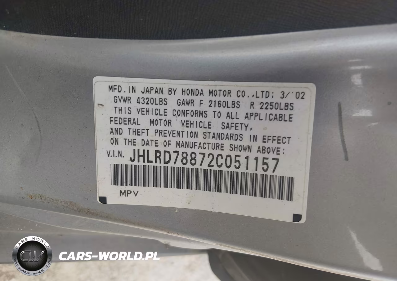 2002 Honda Cr-V Ex VIN:JHLRD78872C051157 - 9