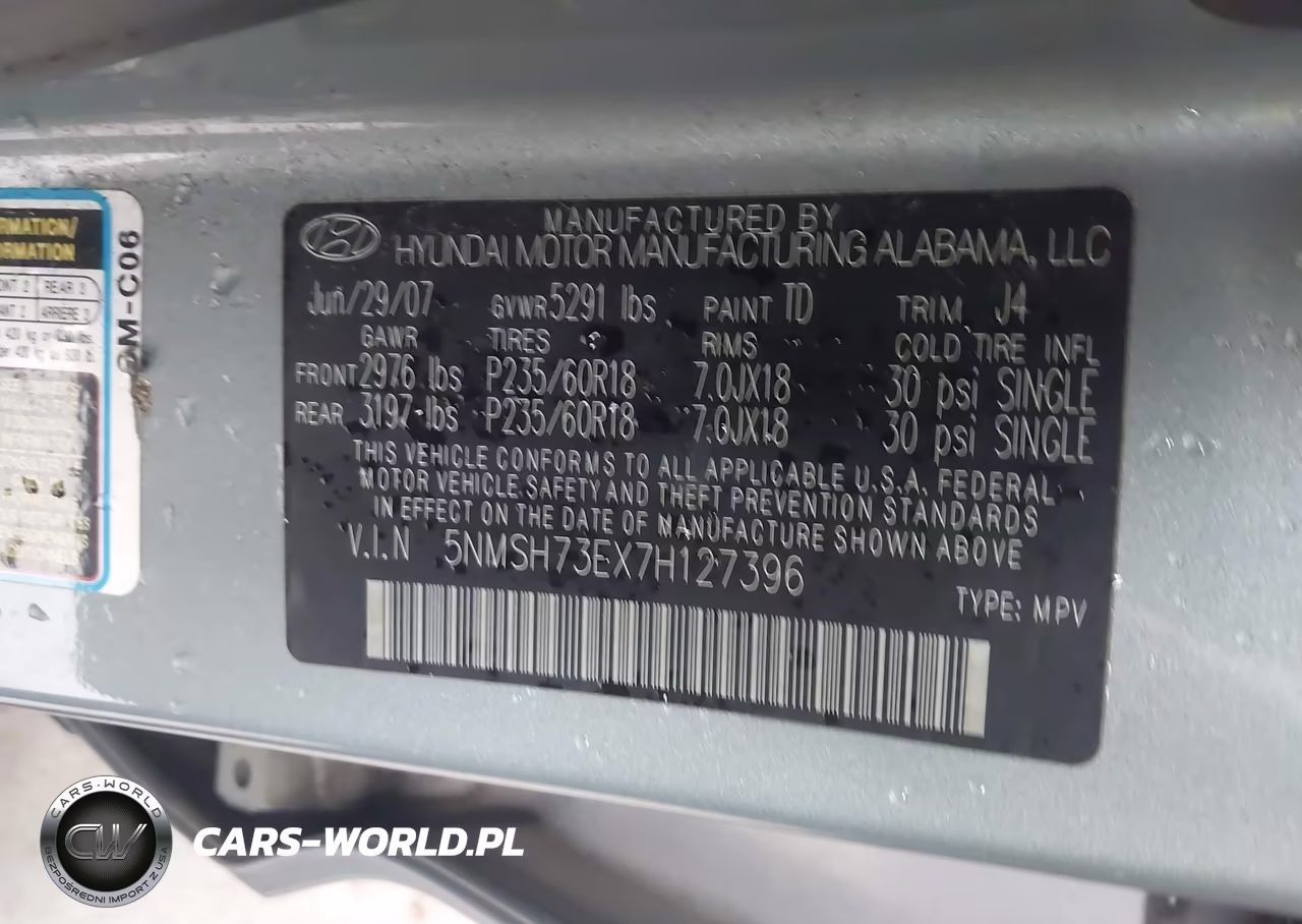 2007 Hyundai Santa Fe Limited-Se VIN:5NMSH73EX7H127396 - 9