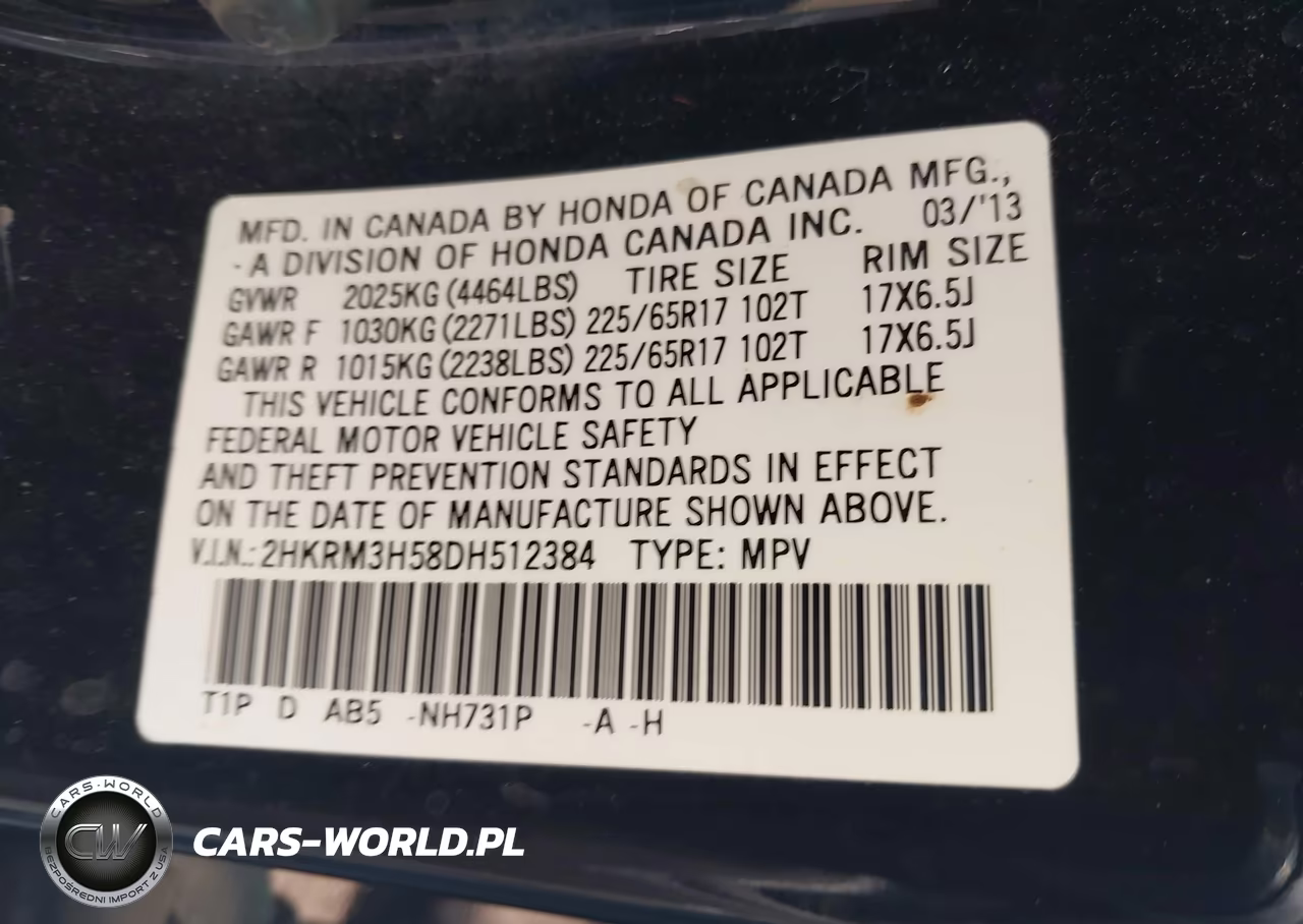 2013 Honda Cr-V Ex VIN:2HKRM3H58DH512384 - 9