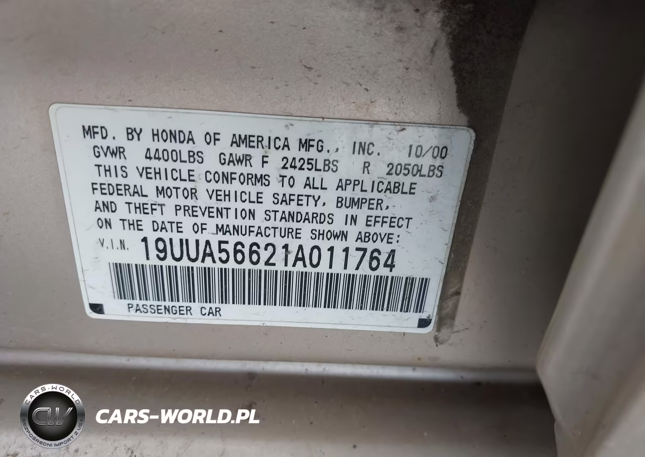 2001 Acura Tl 3.2 VIN:19UUA56621A011764 - 9