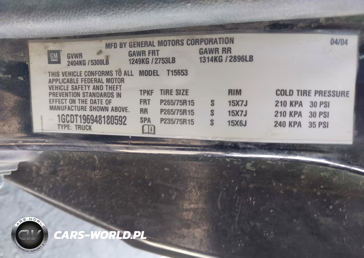 2004 Chevrolet Colorado Ls VIN:1GCDT196948180592 - 9