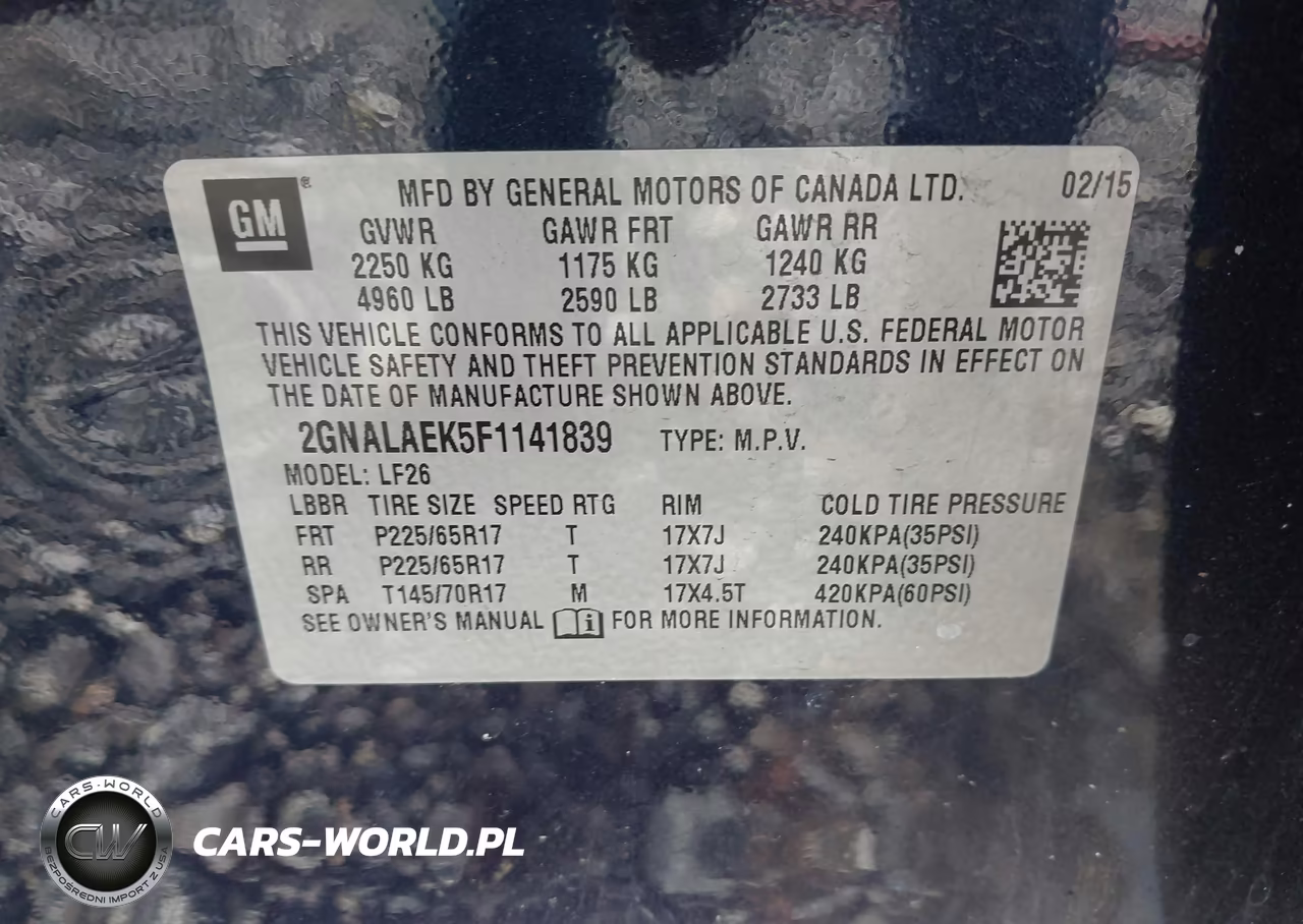 2015 Chevrolet Equinox Ls VIN:2GNALAEK5F1141839 - 9