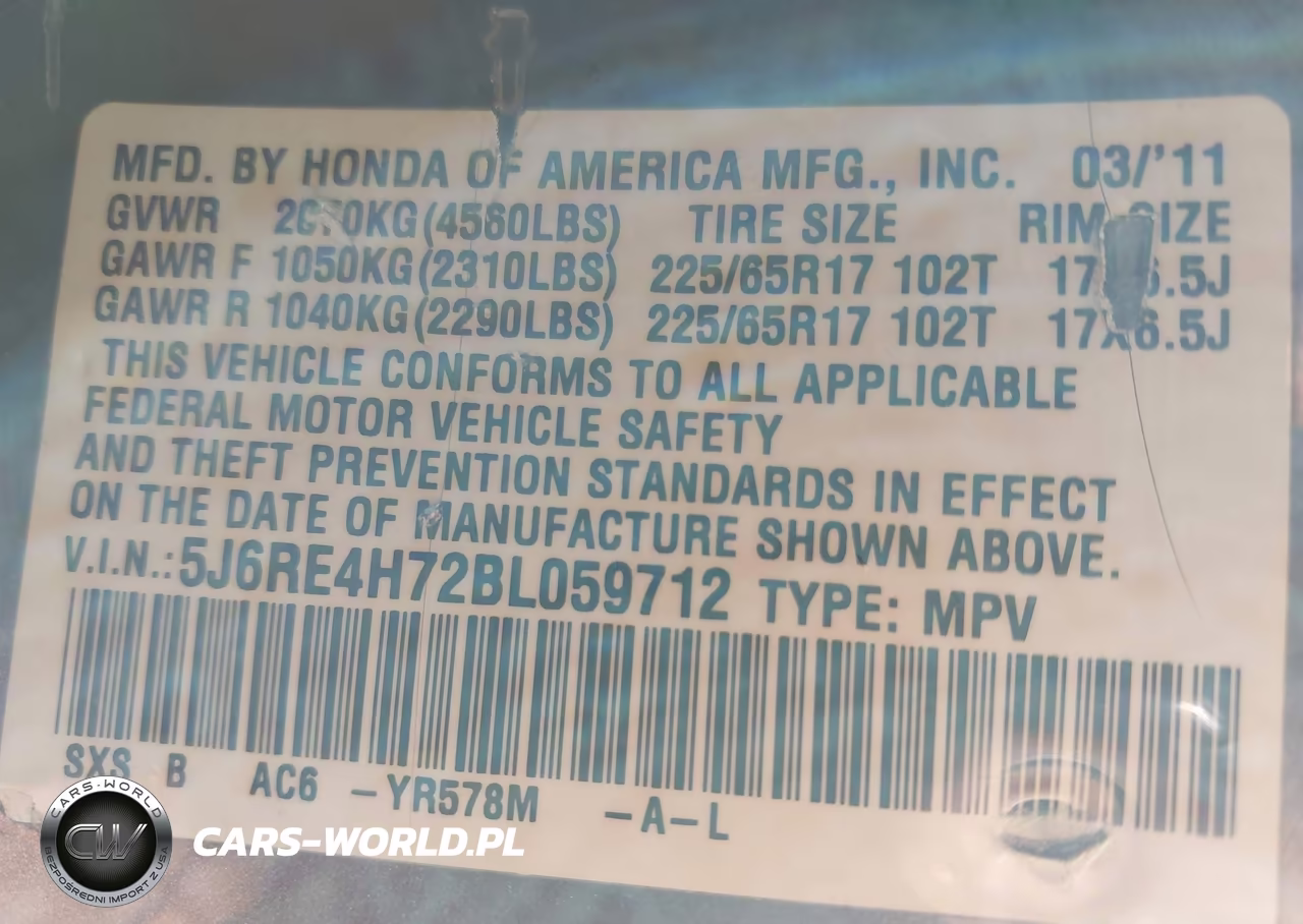 2011 Honda Cr-V Ex-L VIN:5J6RE4H72BL059712 - 9