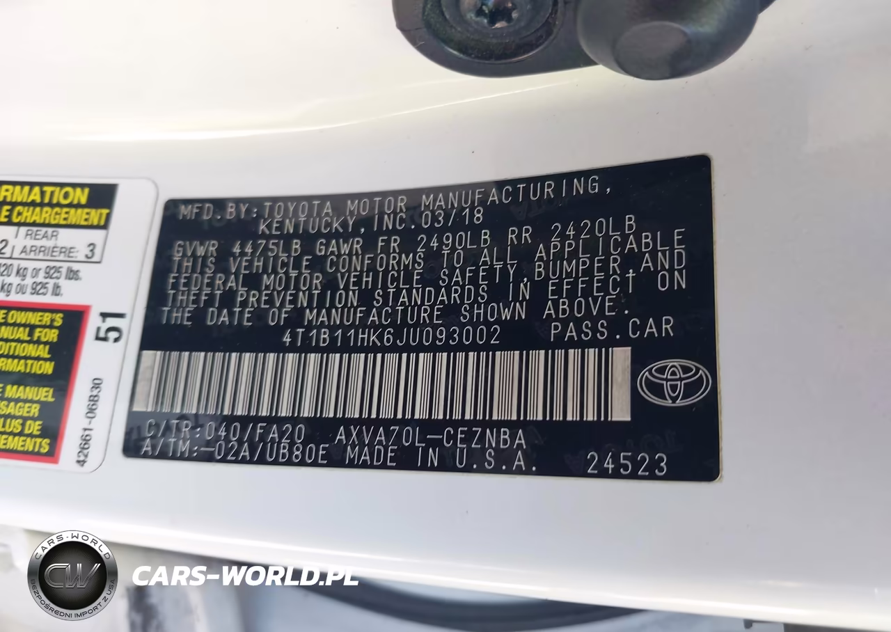 2018 Toyota Camry Le VIN:4T1B11HK6JU093002 - 9