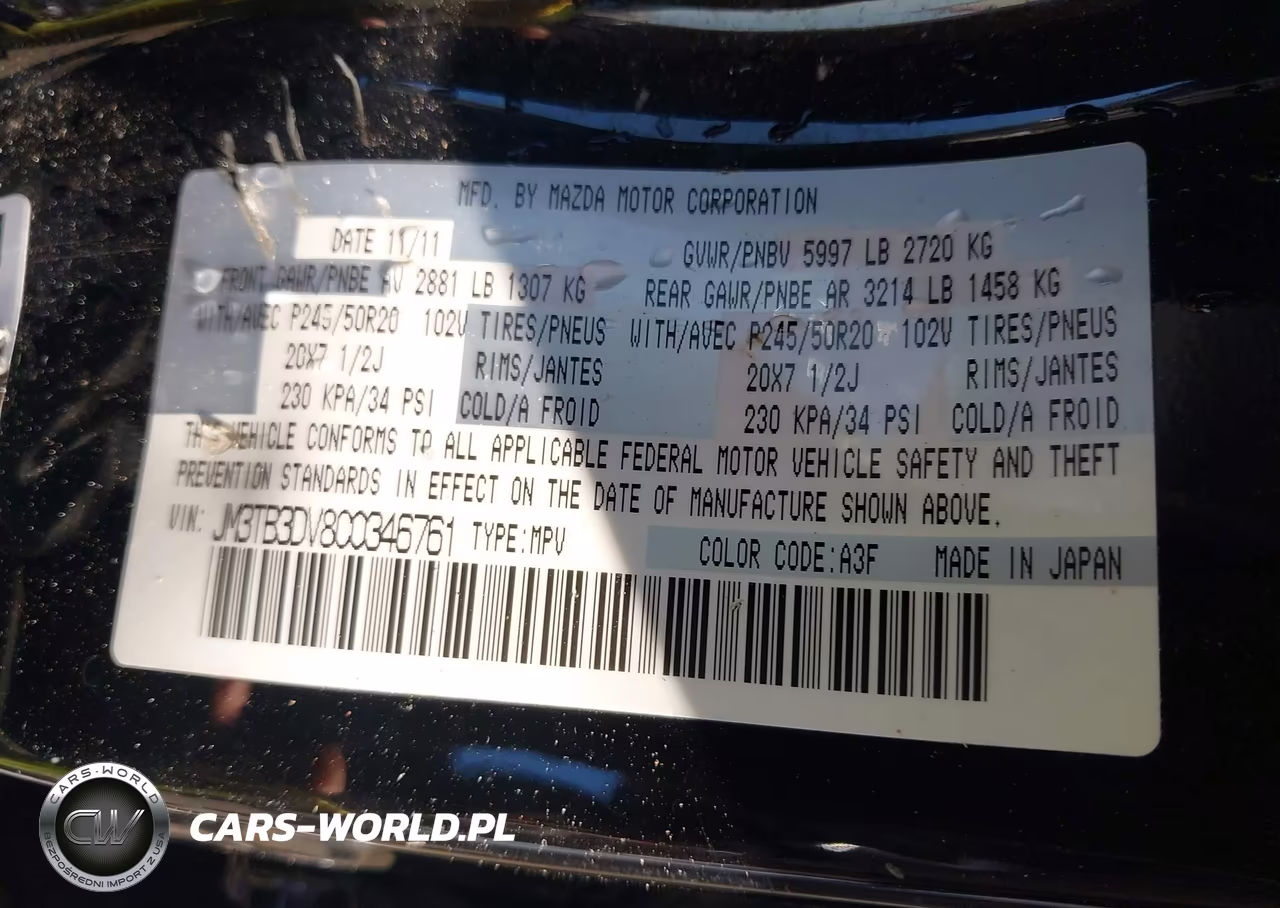 2012 Mazda Cx-9 Grand Touring VIN:JM3TB3DV8C0346761 - 9