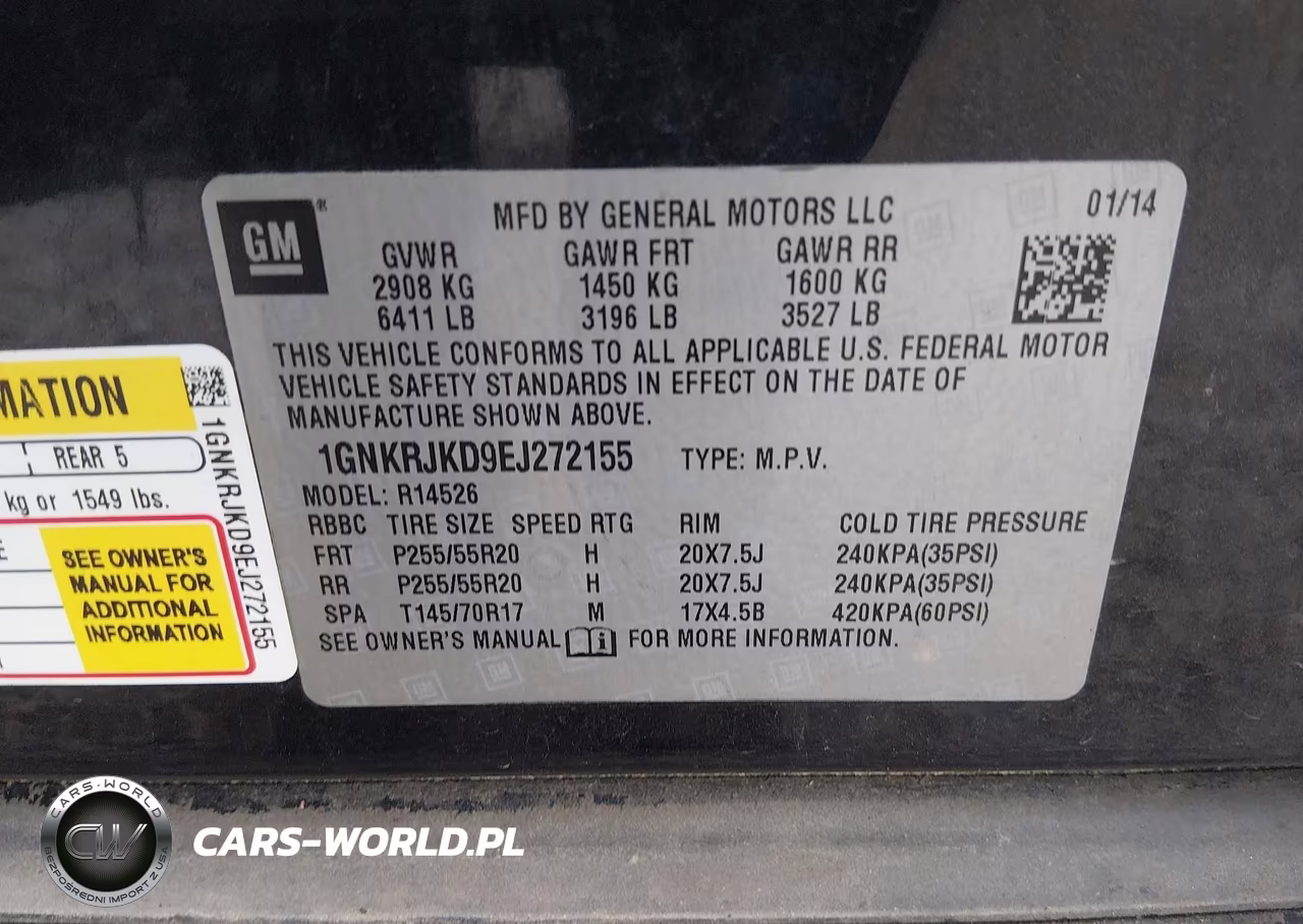 2014 Chevrolet Traverse Ltz VIN:1GNKRJKD9EJ272155 - 9