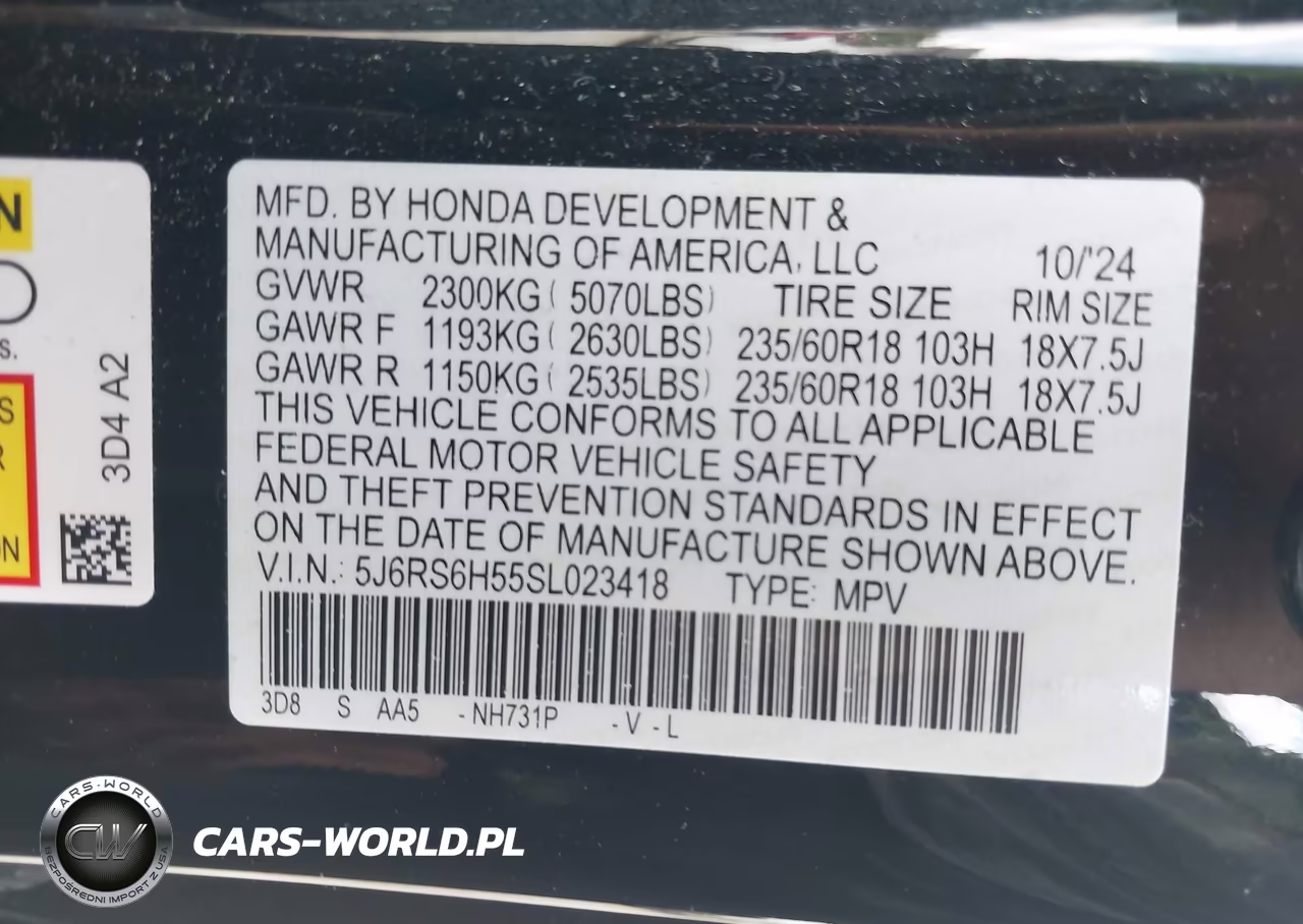 2025 Honda Cr-V Hybrid Sport VIN:5J6RS6H55SL023418 - 9