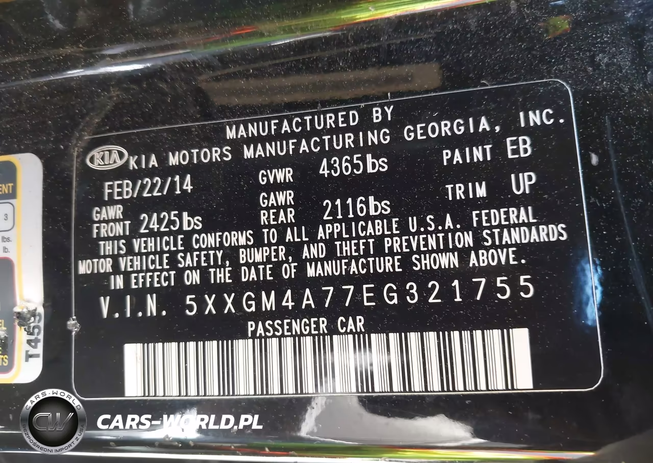 2014 Kia Optima Lx VIN:5XXGM4A77EG321755 - 9