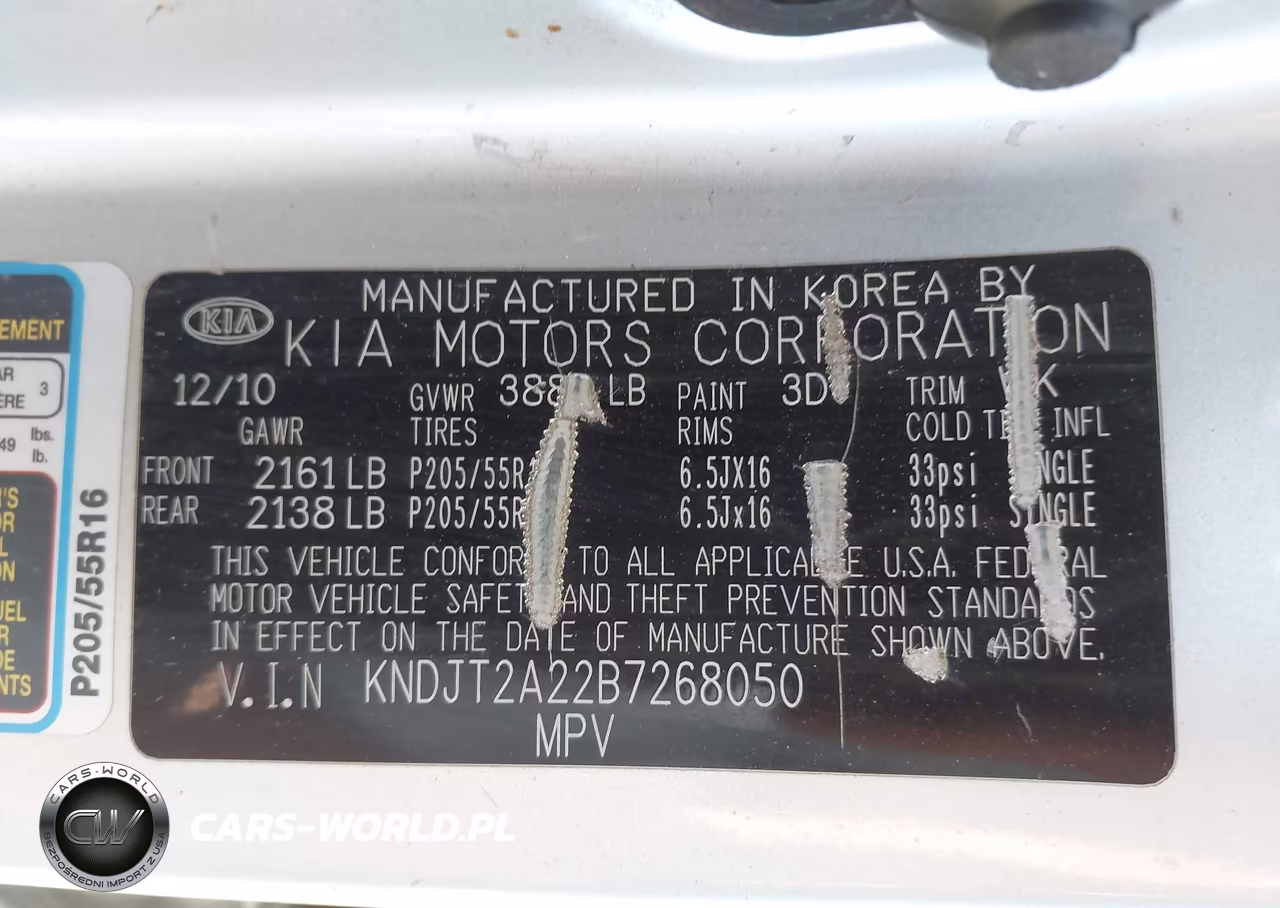 2011 Kia Soul + VIN:KNDJT2A22B7268050 - 9