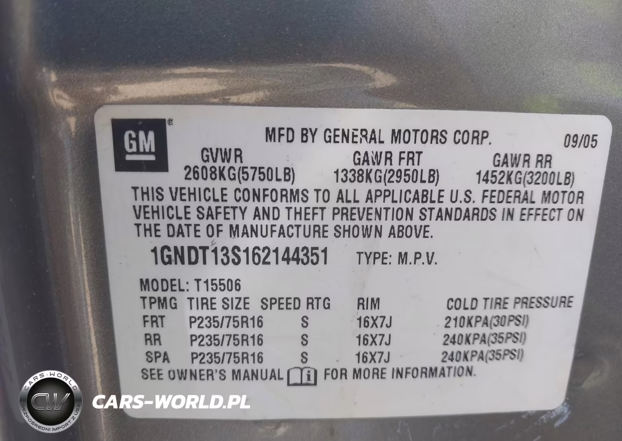 2006 Chevrolet Trailblazer Ls VIN:1GNDT13S162144351 - 9