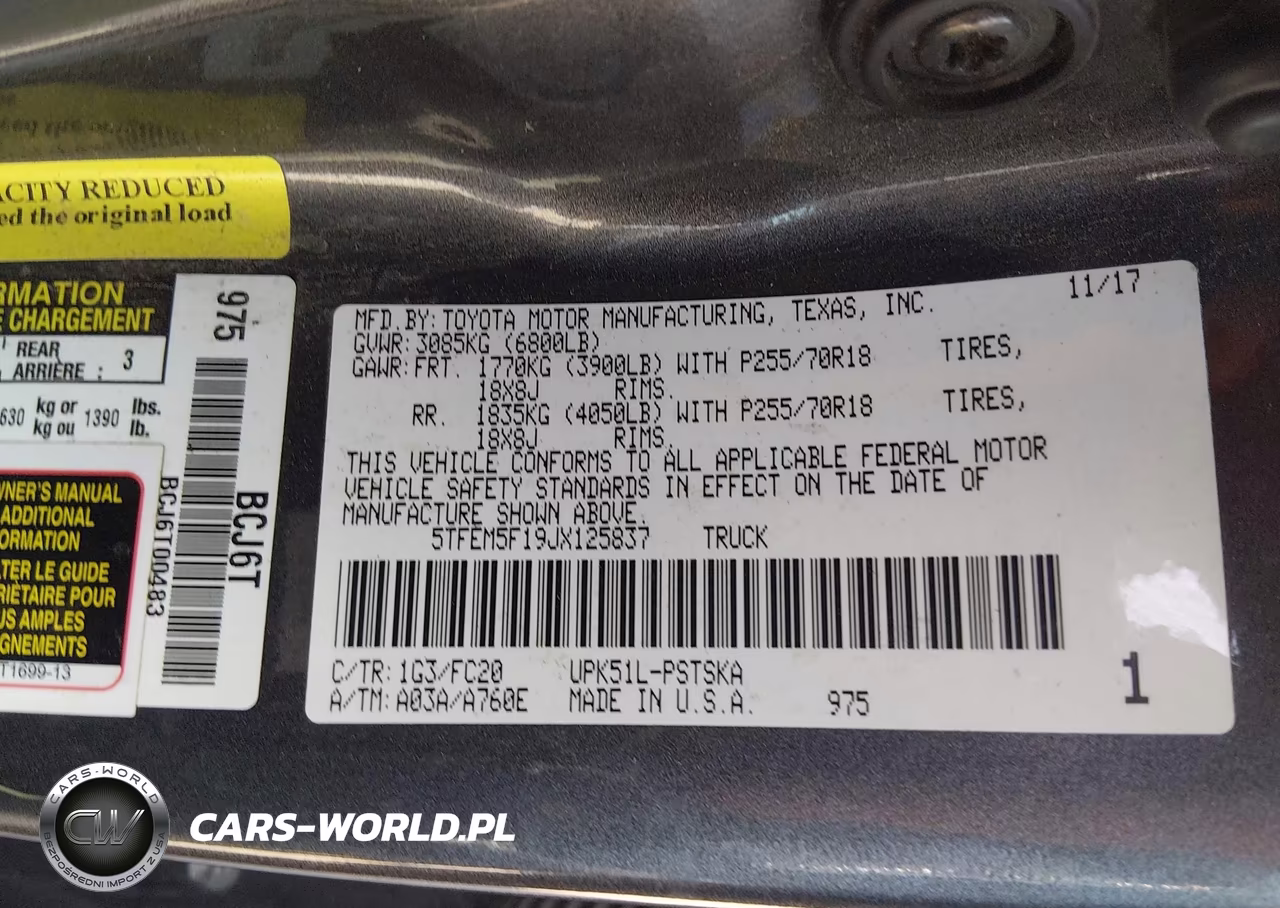 2018 Toyota Tundra Sr5 4.6L V8 VIN:5TFEM5F19JX125837 - 9