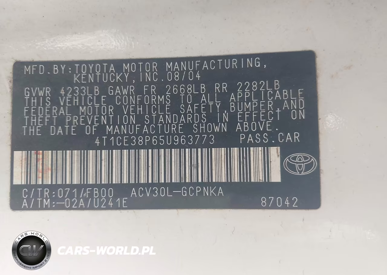2005 Toyota Camry Solara Se VIN:4T1CE38P65U963773 - 9