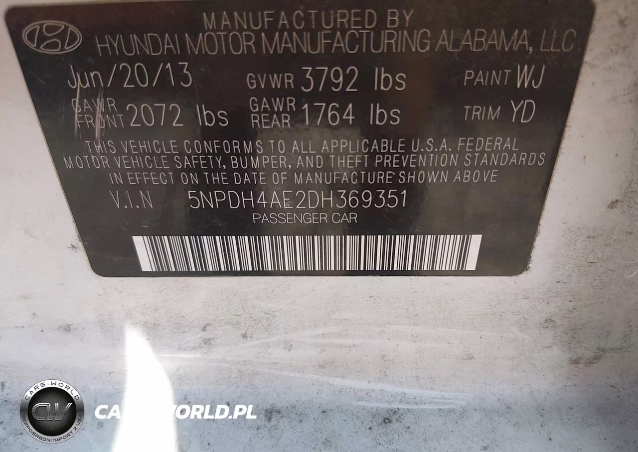 2013 Hyundai Elantra Gls VIN:5NPDH4AE2DH369351 - 9