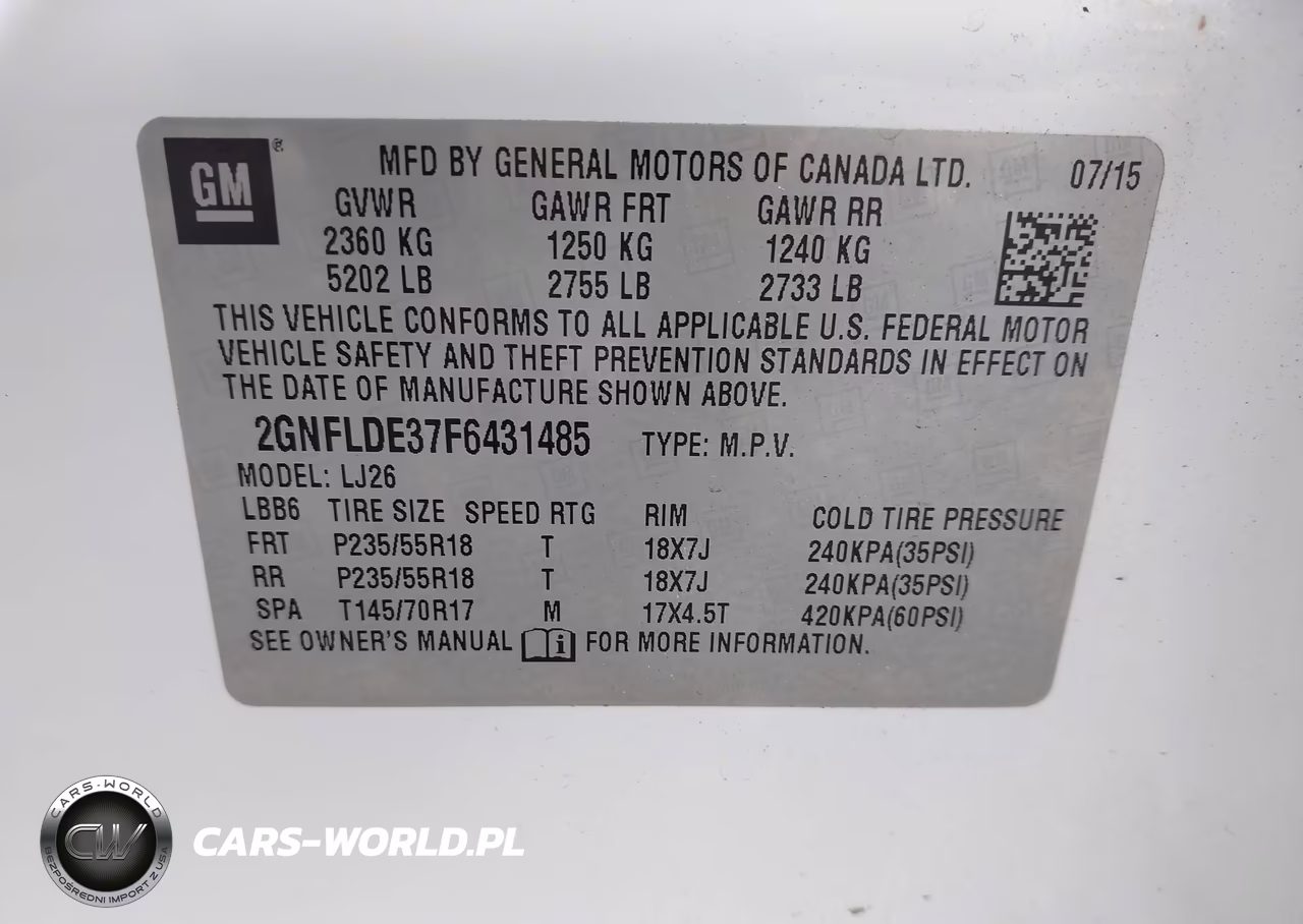 2015 Chevrolet Equinox Ltz VIN:2GNFLDE37F6431485 - 9