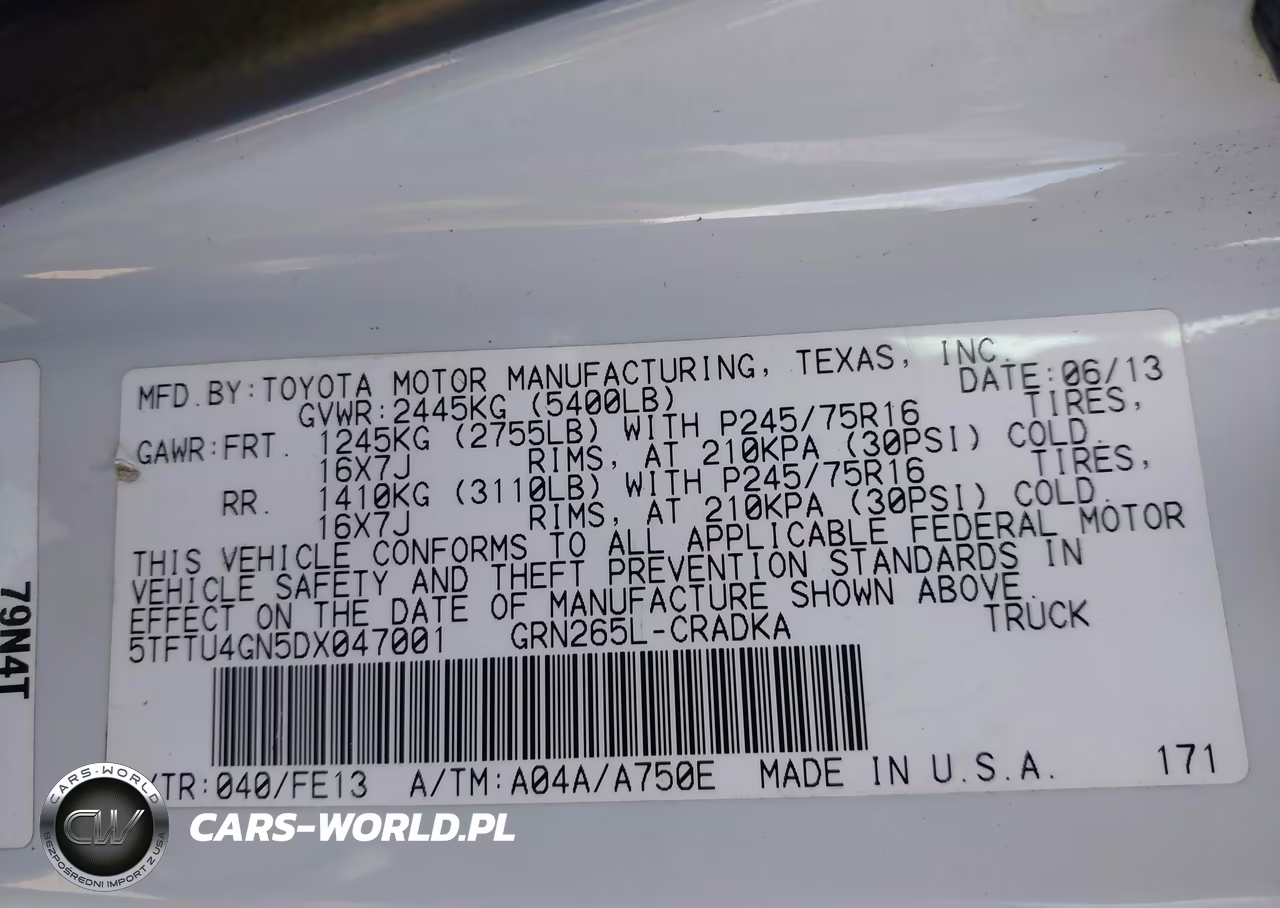 2013 Toyota Tacoma Prerunner V6 VIN:5TFTU4GN5DX047001 - 9