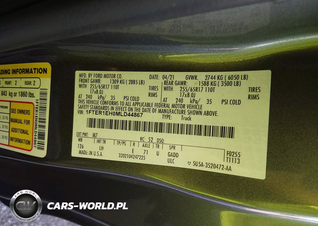 2021 Ford Ranger Xl VIN:1FTER1EH0MLD44867 - 8