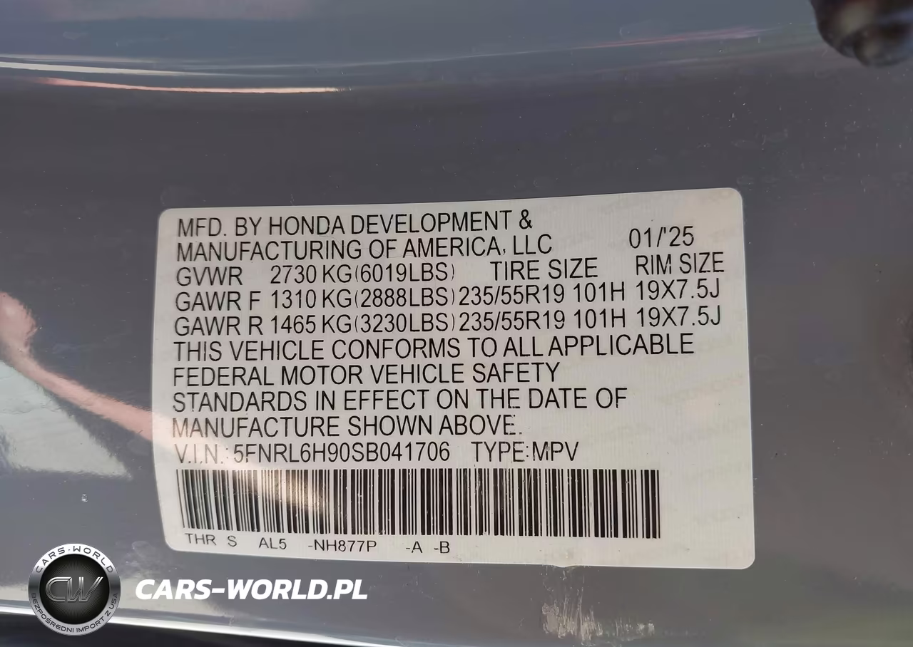 2025 Honda Odyssey Elite VIN:5FNRL6H90SB041706 - 9