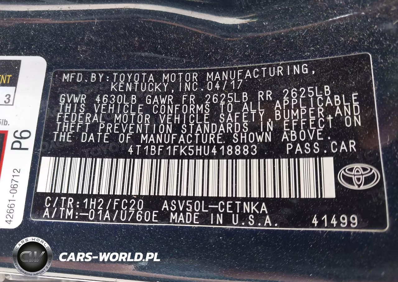 2017 Toyota Camry Le VIN:4T1BF1FK5HU418883 - 9