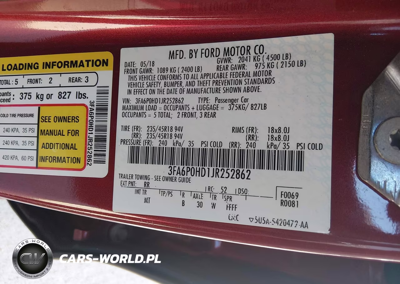 2018 Ford Fusion Se VIN:3FA6P0HD1JR252862 - 9