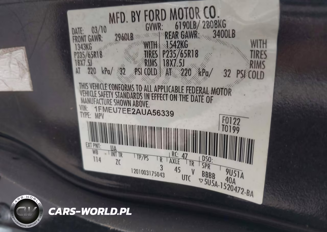 2010 Ford Explorer Eddie Bauer VIN:1FMEU7EE2AUA56339 - 9
