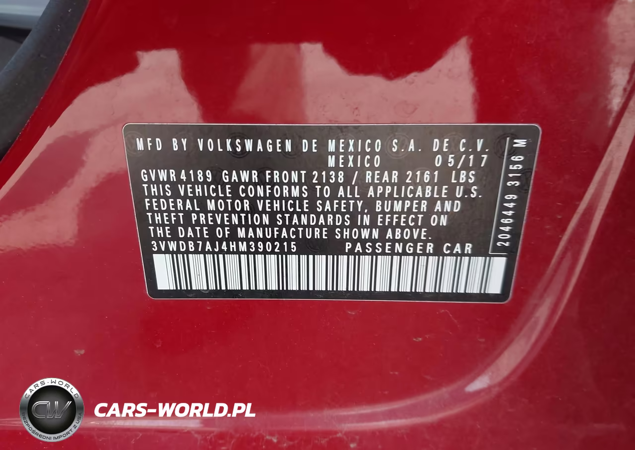 2017 Volkswagen Jetta 1.4T Se VIN:3VWDB7AJ4HM390215 - 9