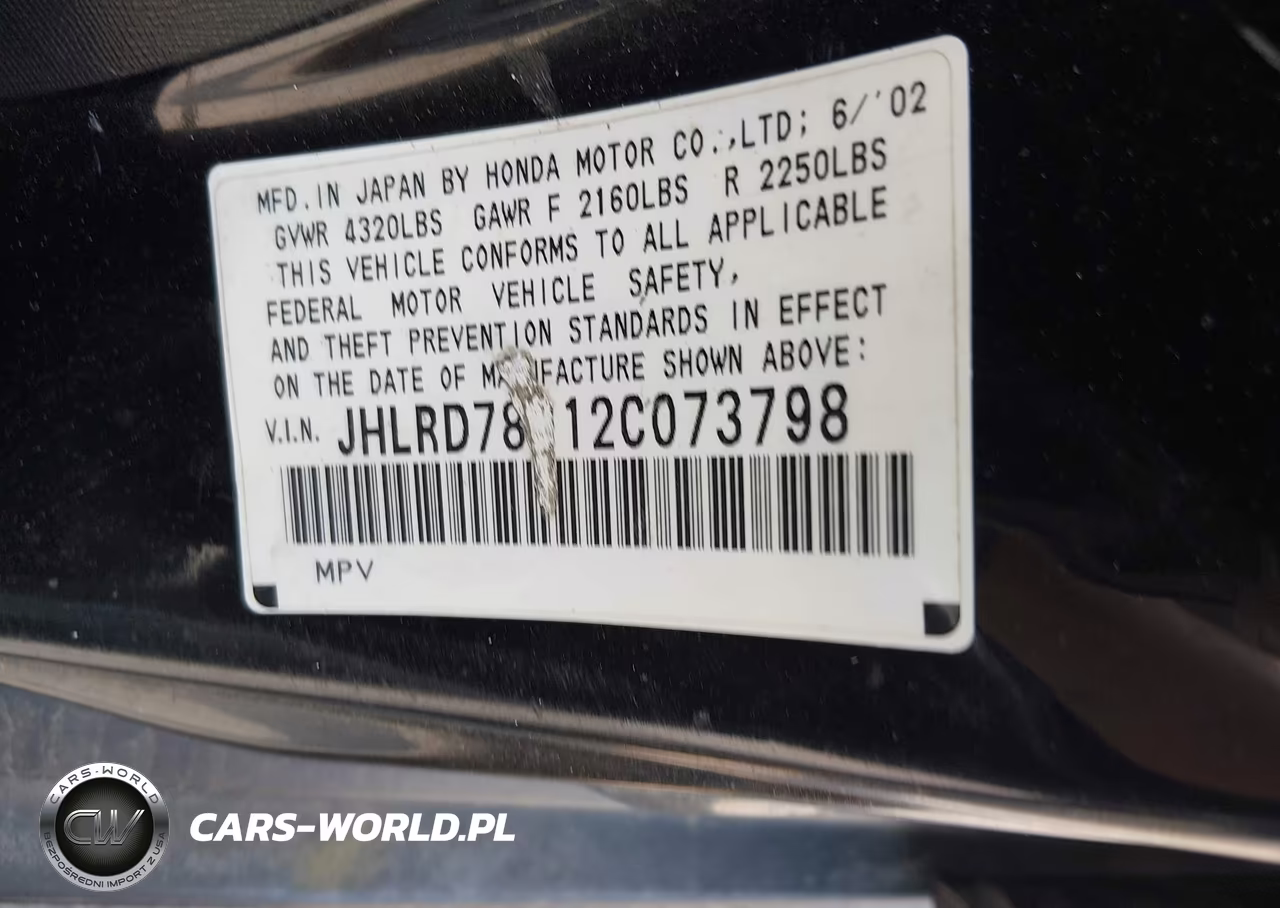 2002 Honda Cr-V Ex VIN:JHLRD78812C073798 - 9