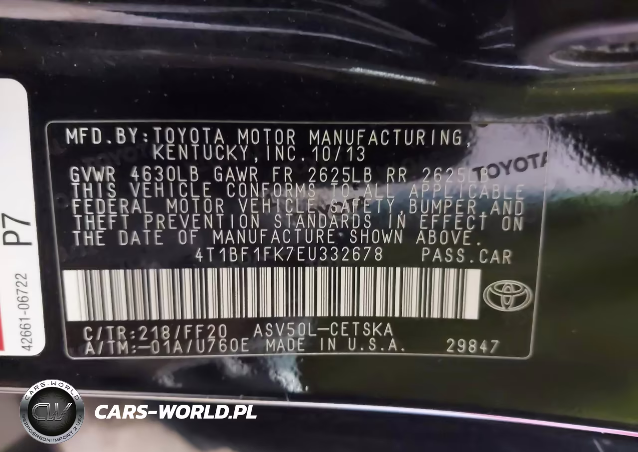 2014 Toyota Camry Se VIN:4T1BF1FK7EU332678 - 9