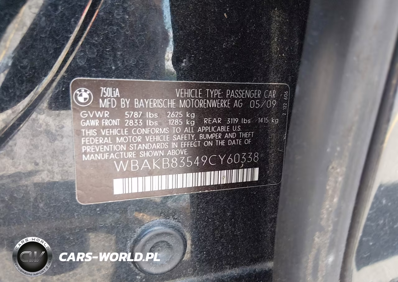 2009 BMW 750Li VIN:WBAKB83549CY60338 - 9