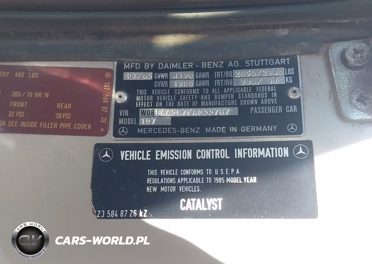 1985 Mercedes-Benz 380 Sl VIN:WDBBA45C7FA033787 - 9