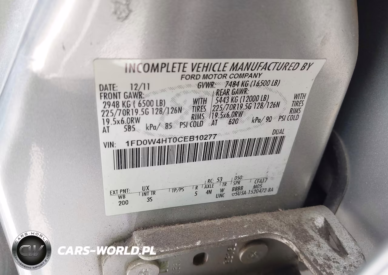 2012 Ford F-450 Chassis Xlt VIN:1FD0W4HT0CEB10277 - 9