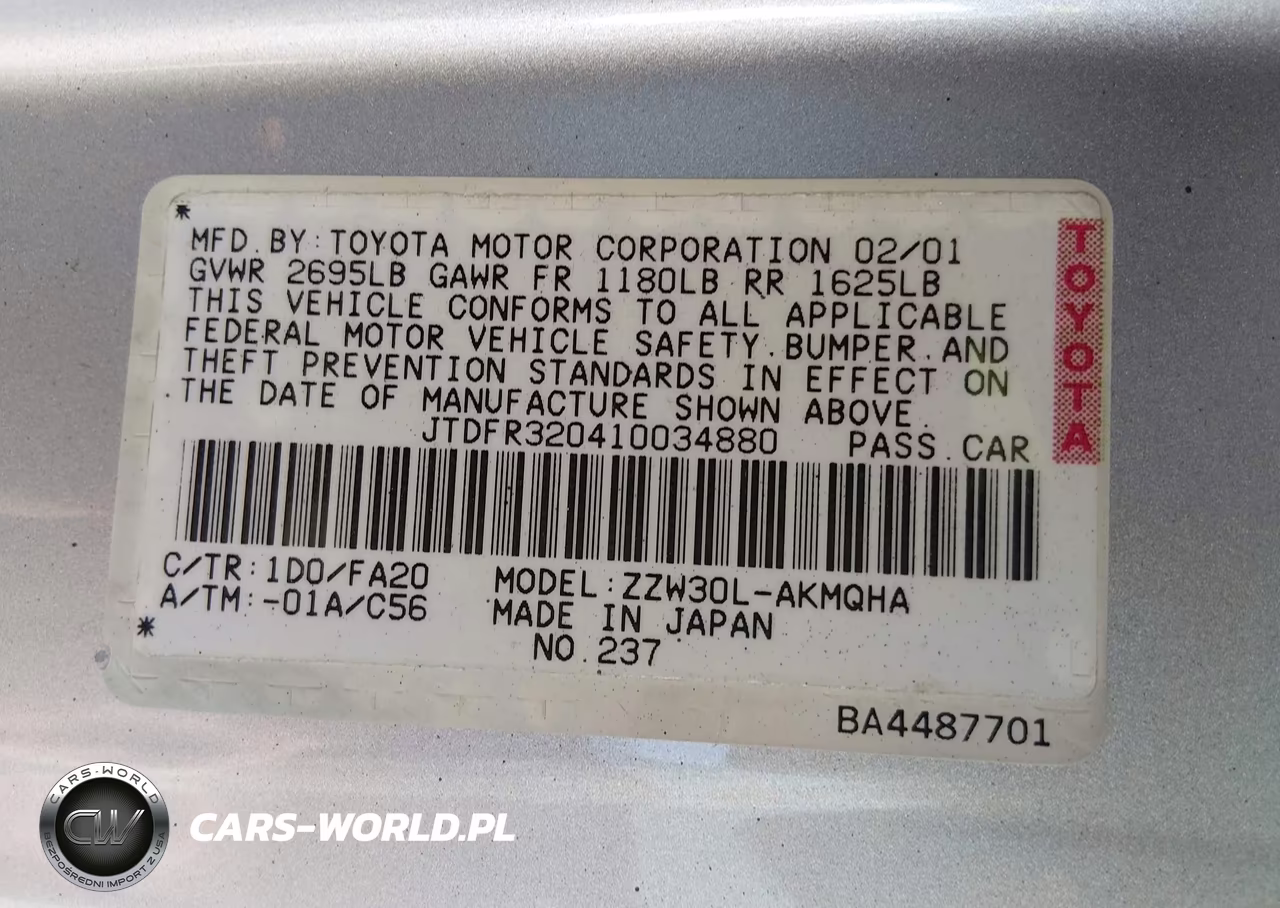 2001 Toyota Mr2 Spyder VIN:JTDFR320410034880 - 9