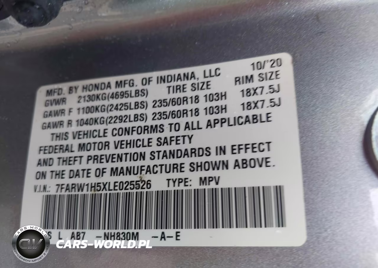 2020 Honda Cr-V 2Wd Ex VIN:7FARW1H5XLE025526 - 9