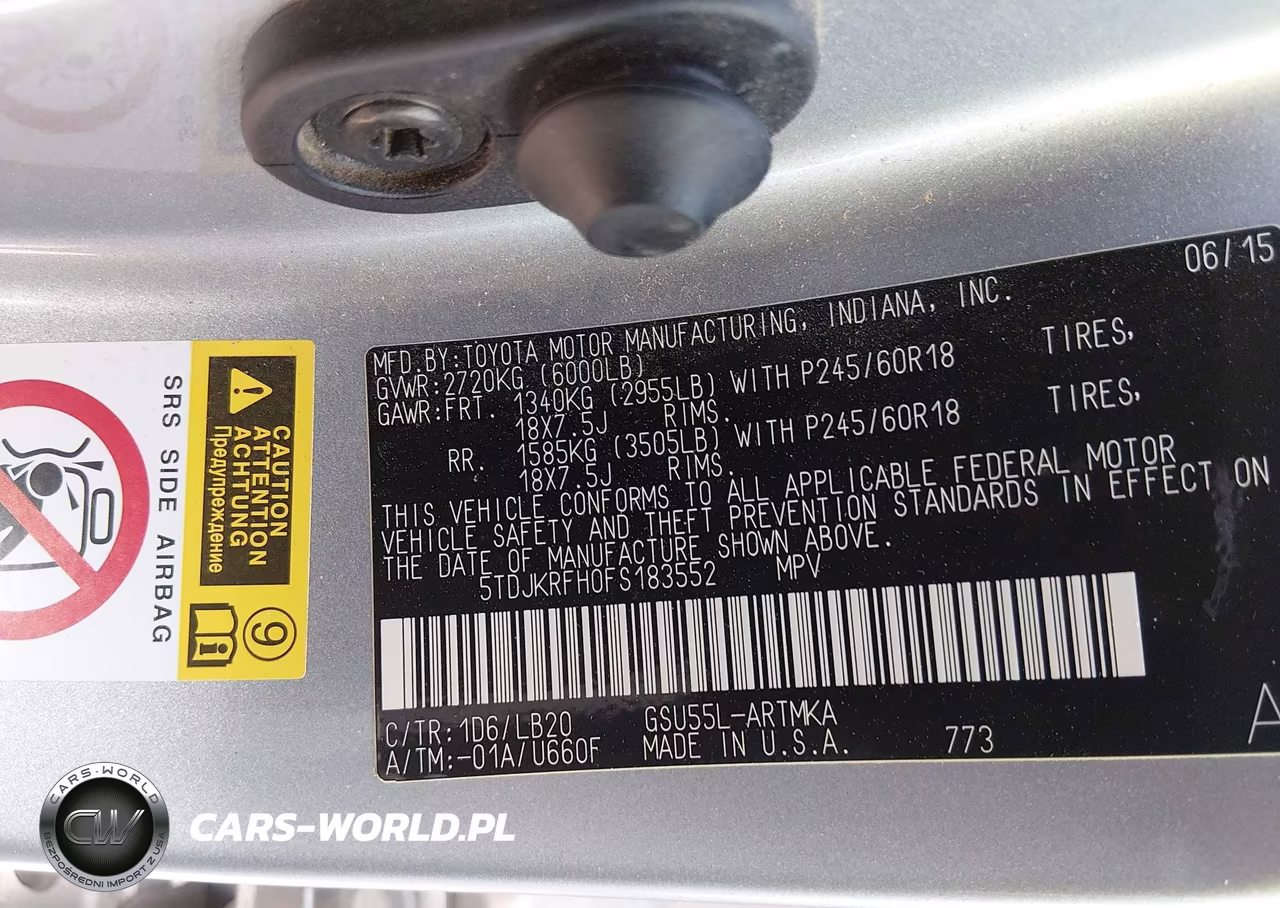 2015 Toyota Highlander Xle V6 VIN:5TDJKRFH0FS183552 - 9