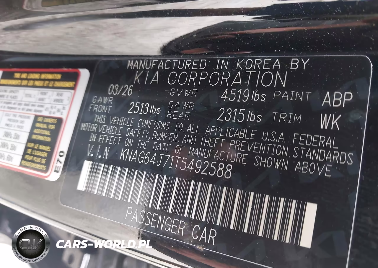 2026 Kia K5 Gt-Line Awd VIN:KNAG64J71T5492588 - 9