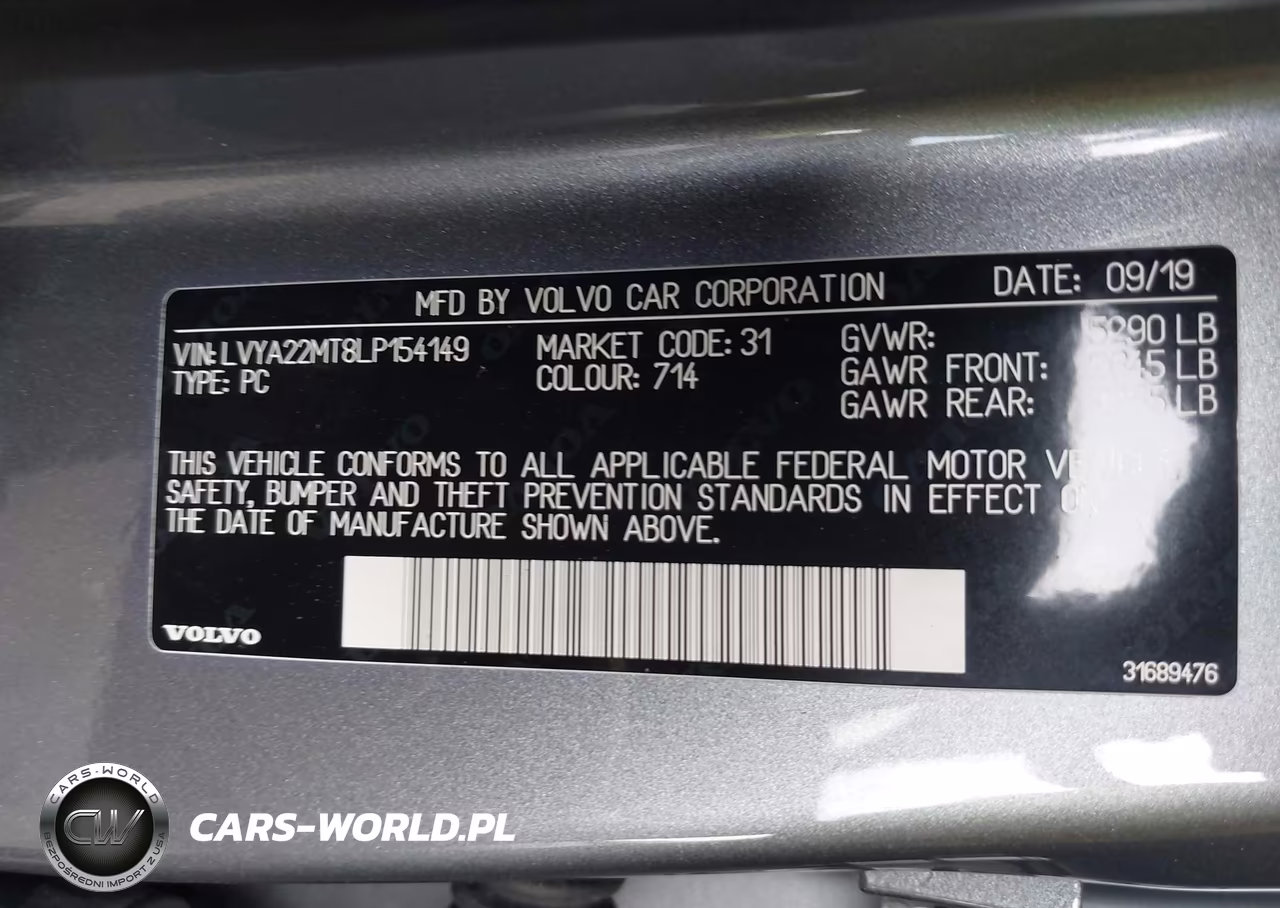 2020 Volvo S90 T6 R-Design VIN:LVYA22MT8LP154149 - 9
