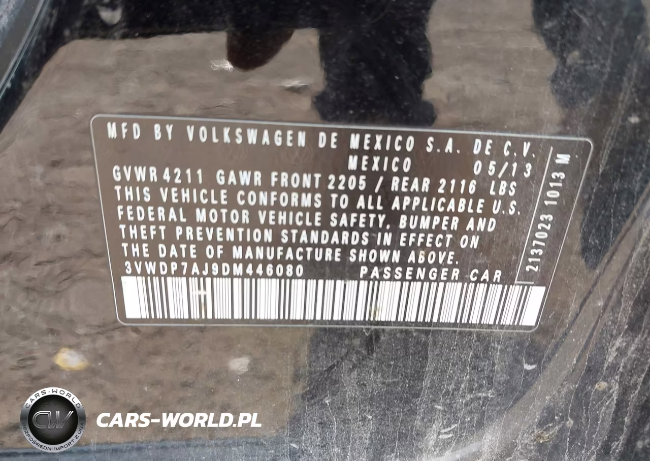 2013 Volkswagen Jetta 2.5L Se VIN:3VWDP7AJ9DM446080 - 9