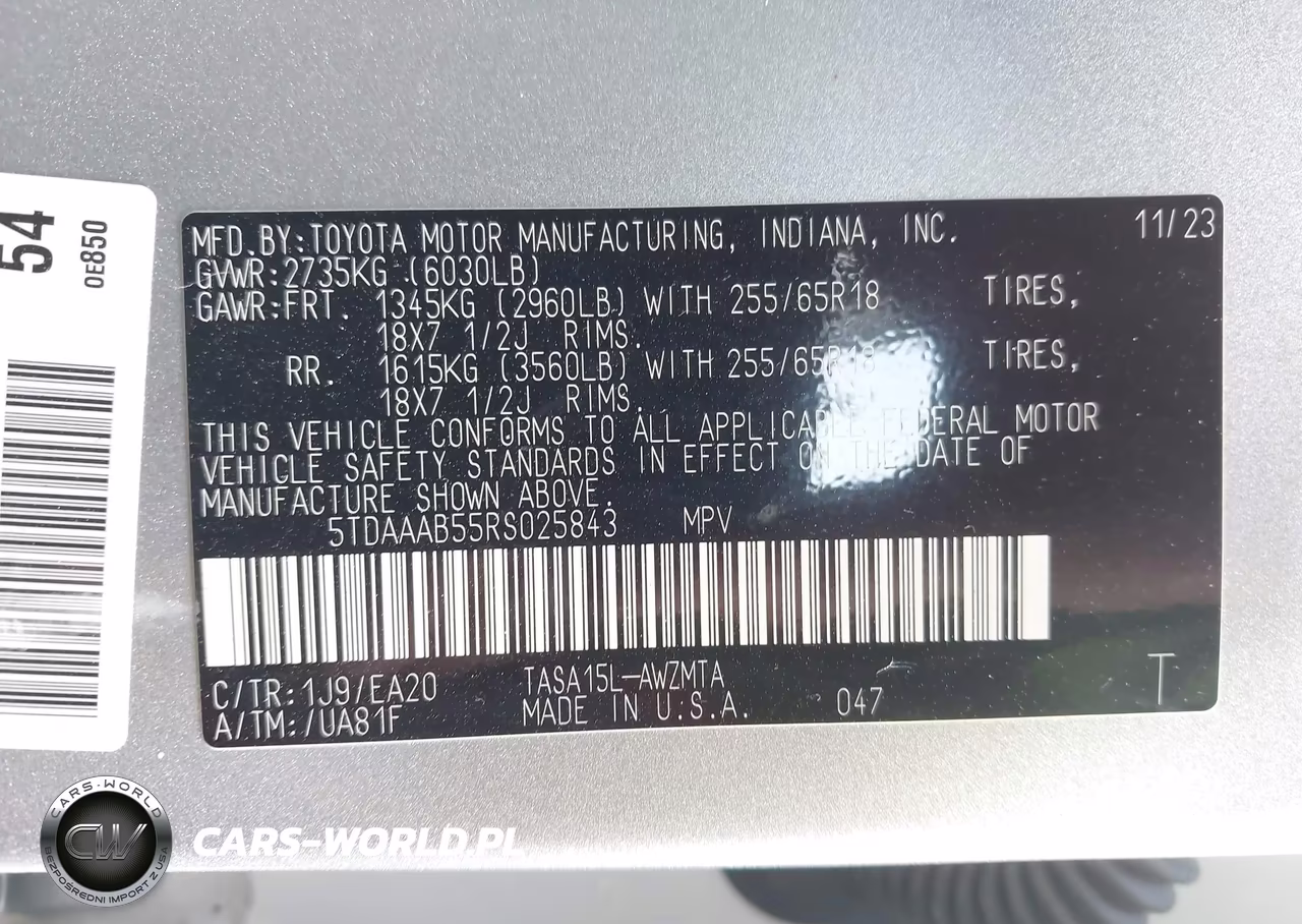 2024 Toyota Grand Highlander Xle VIN:5TDAAAB55RS025843 - 9
