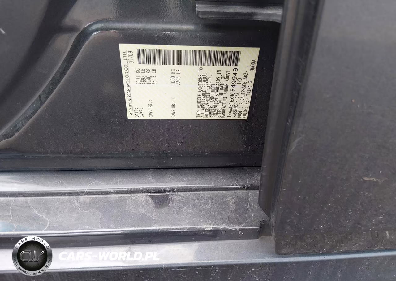 2009 Nissan Maxima 3.5 Sv VIN:1N4AA51EX9C849949 - 9