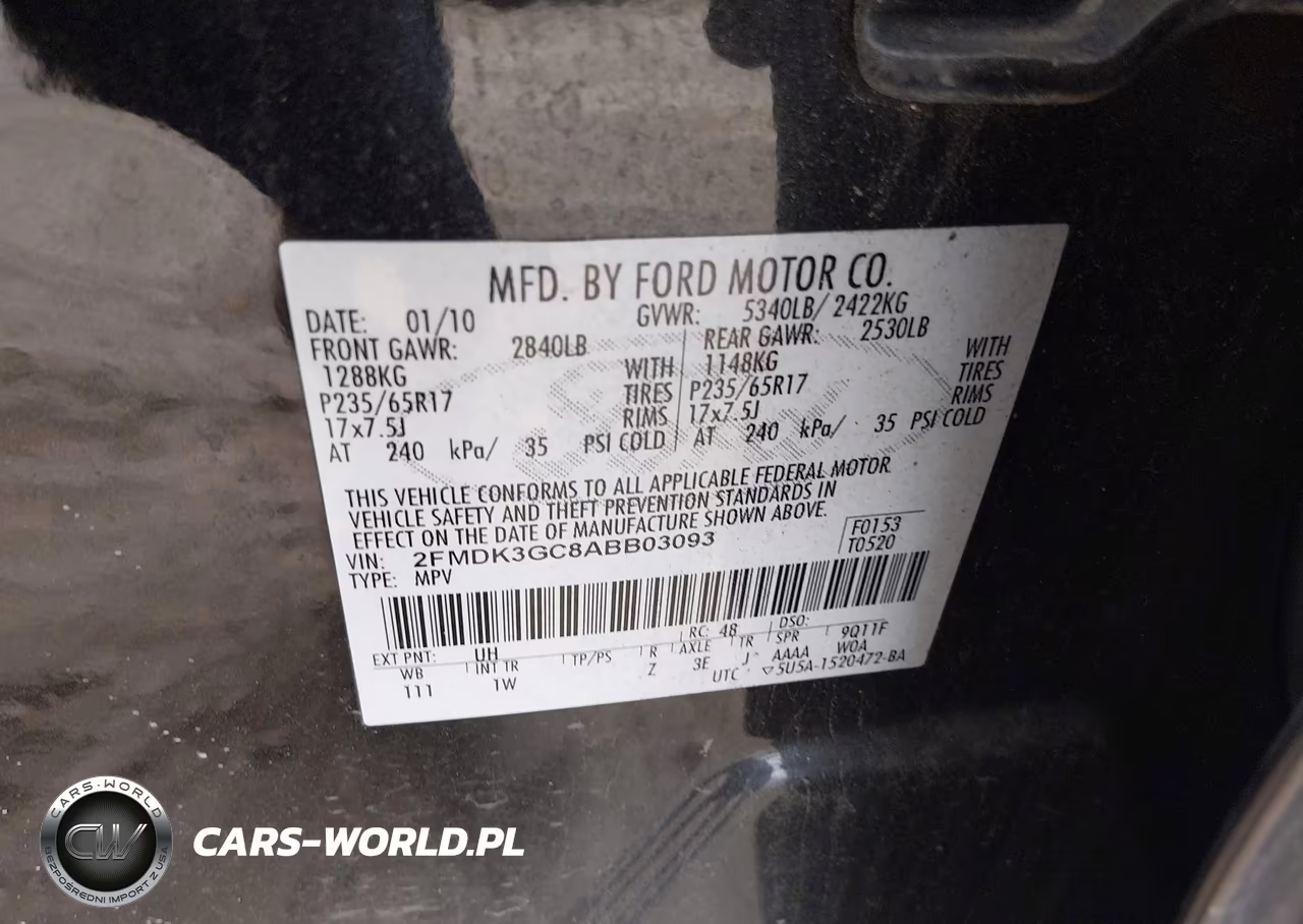 2010 Ford Edge Se VIN:2FMDK3GC8ABB03093 - 9