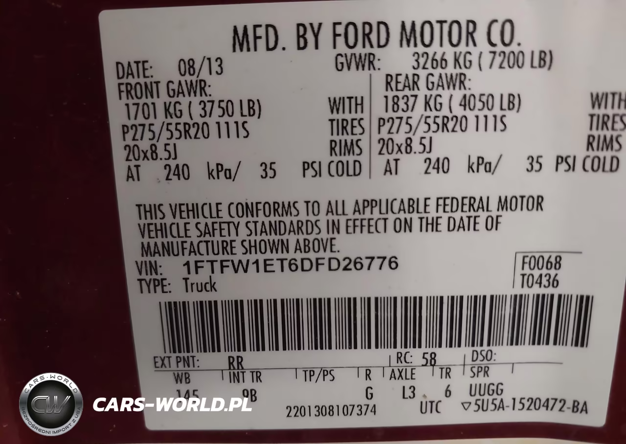 2013 Ford F-150 Platinum VIN:1FTFW1ET6DFD26776 - 9