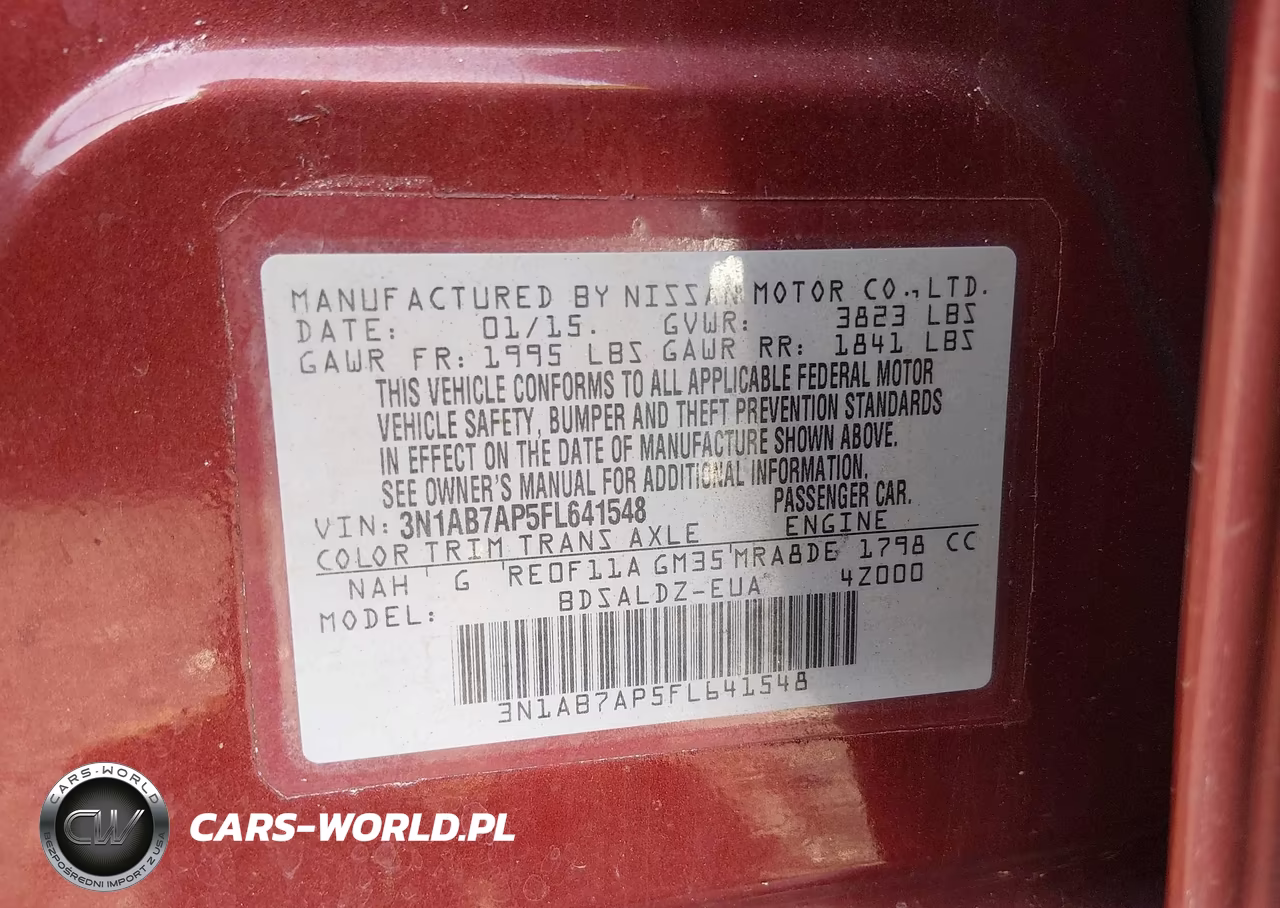 2015 Nissan Sentra Fe+ S-S-Sl-Sr-Sv VIN:3N1AB7AP5FL641548 - 9