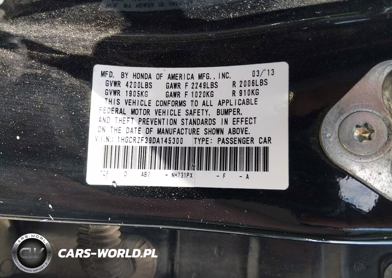2013 Honda Accord Lx VIN:1HGCR2F39DA145300 - 9