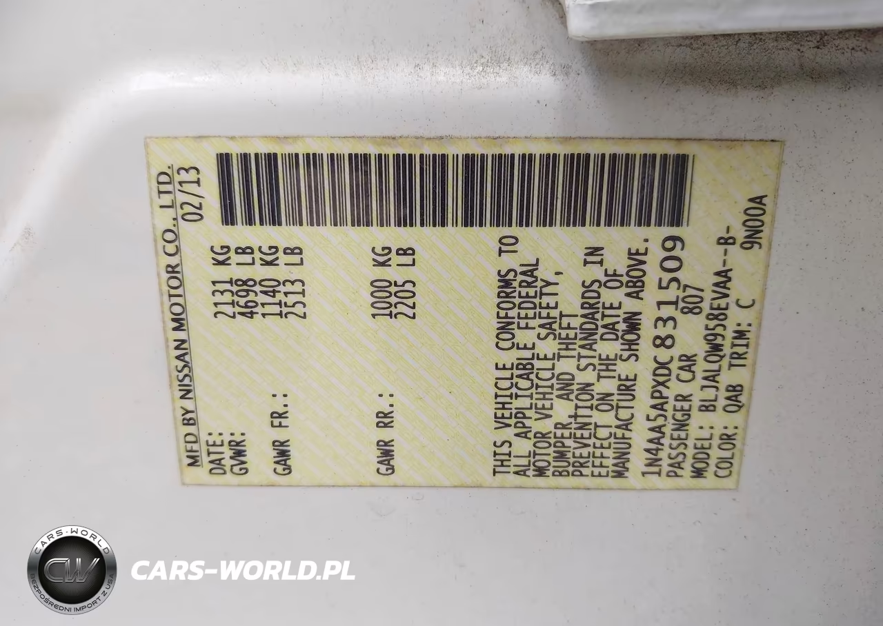 2013 Nissan Maxima 3.5 S VIN:1N4AA5APXDC831509 - 9