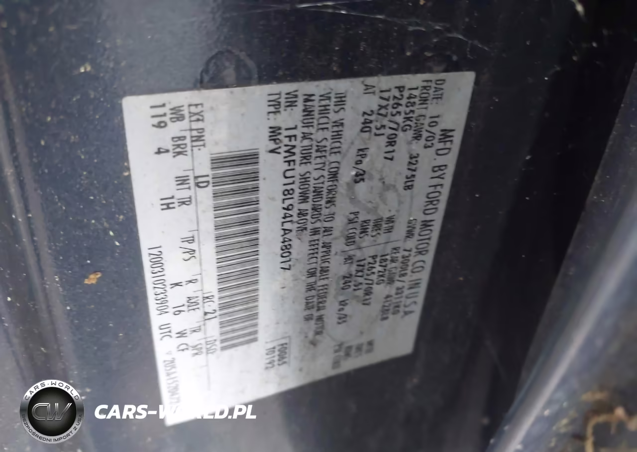 2004 Ford Expedition Eddie Bauer VIN:1FMFU18L94LA48017 - 9